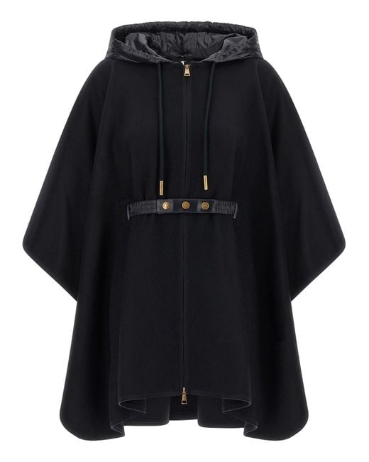 Moncler Black Two-Material Cape