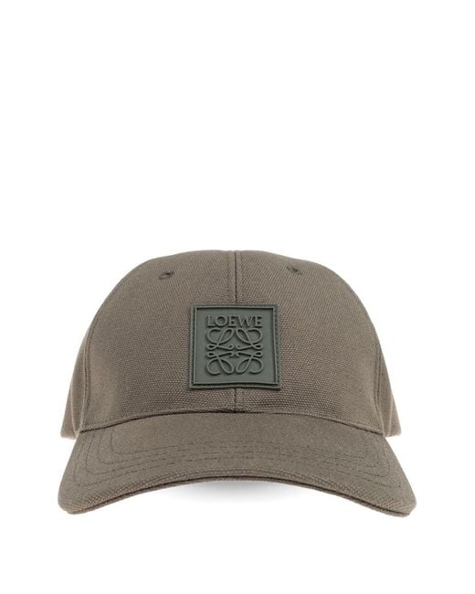 Loewe Gray Logo Cotton Baseball Cap for men