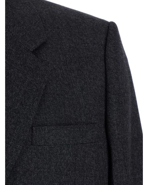 Gucci Black Single-Breasted Jacket With Notched Revers for men