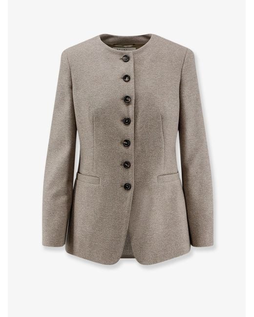 Max Mara Gray Cashmere Blazer Mxmfalla Blazers