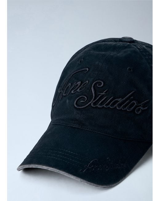Acne Blue Embroidered Logo Cap for men