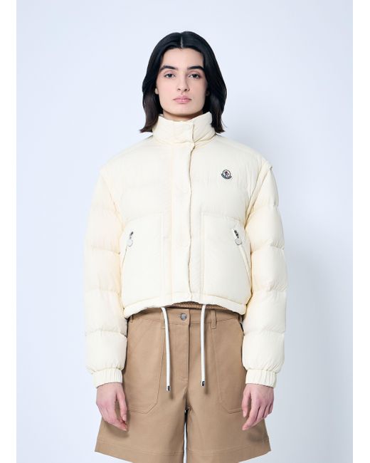Moncler White Selle 2-In-1 Short Down Jacket
