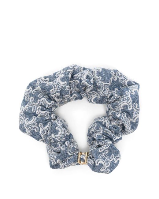 Celine Logo Scrunchie in Blue | Lyst
