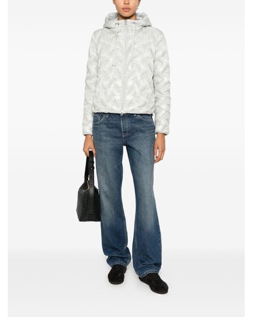 Herno White Quilted Short Down Jacket