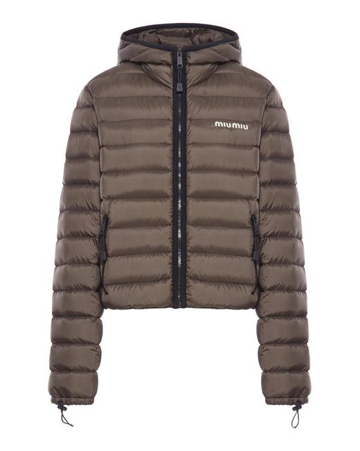 Miu Miu Brown Ponge' Light Down Jacket