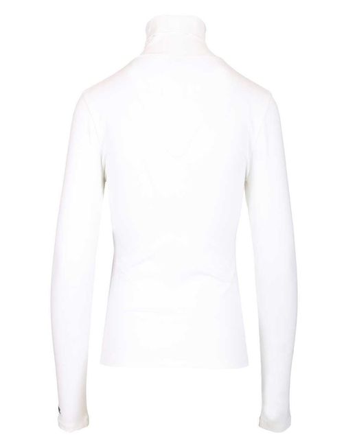 Céline White High-Neck Top