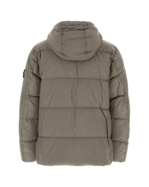Stone Island Gray Nylon Down Jacket for men