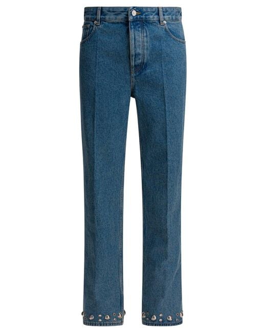 Valentino Blue Jeans With Cabochons for men