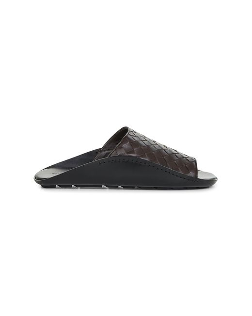Bottega Veneta Black Intrecciato Leather Wave Mule for men