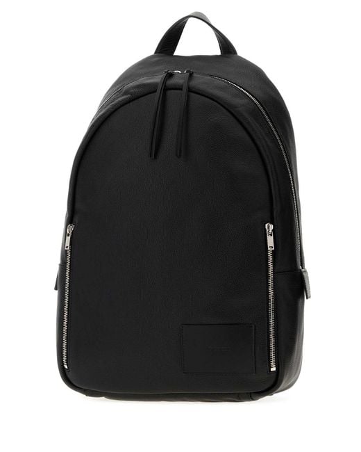 Jil Sander Black Leather Backpack for men
