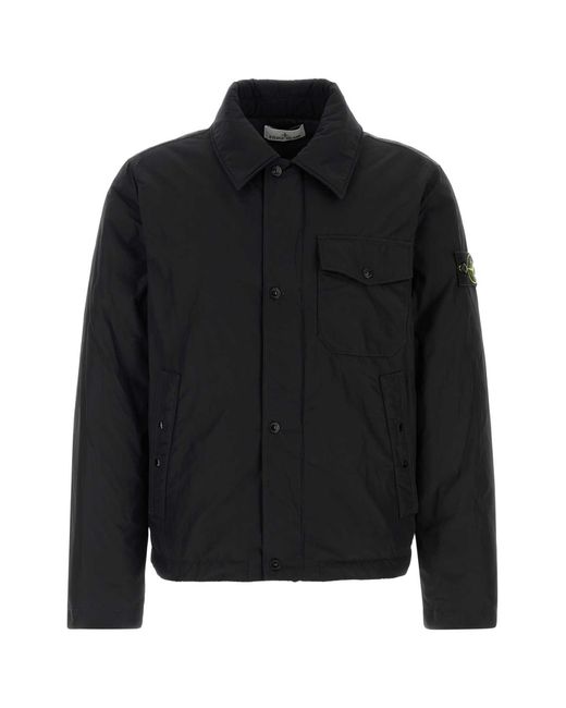 Stone Island Black Polyester Blend Down Jacket for men