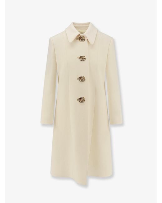 Gucci Natural Wool Crãªpe Coat