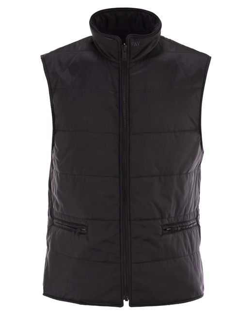 Fay Black Double Coat for men