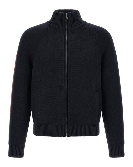 Gucci Blue Web Ribbon Knitted Jacket for men