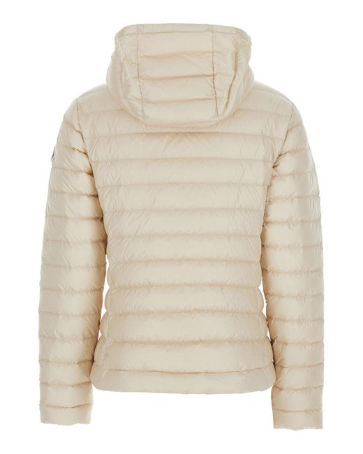 Moncler Natural 'Igel' Down Jacket With Logo Patch On The Sleeve
