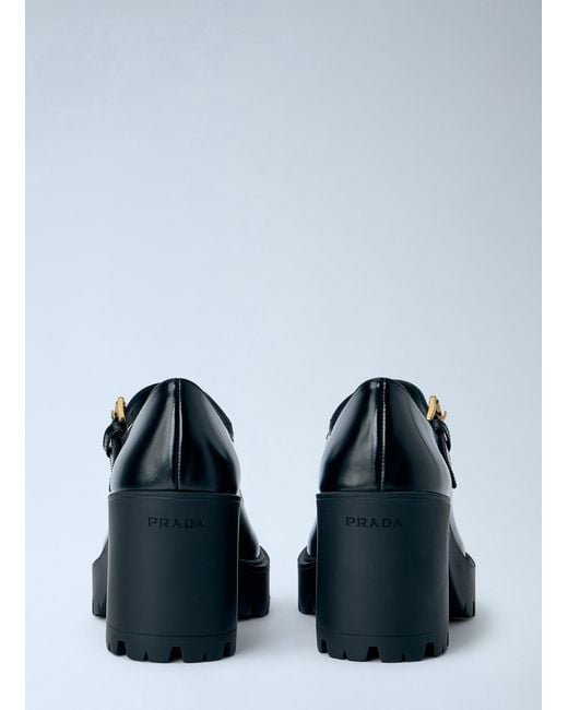 Prada White Brushed Leather Pumps