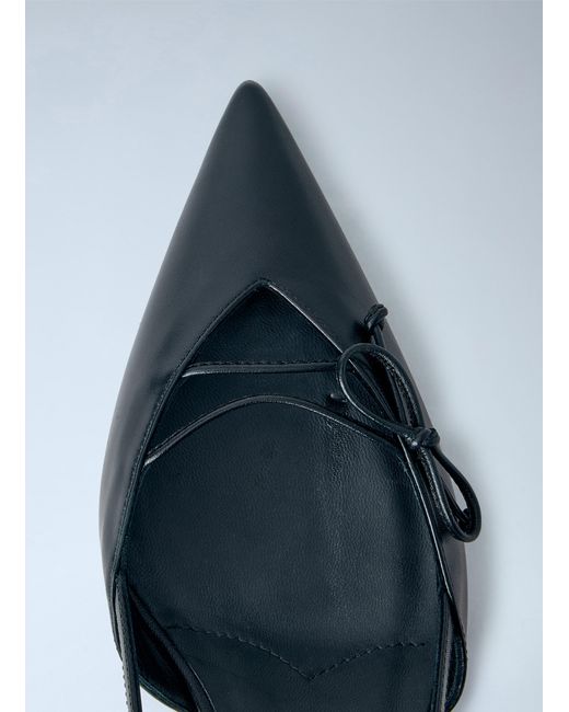 Prada Blue Side-Open Leather Pumps
