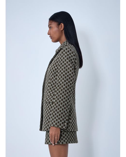 Gucci Gray Gg Bouclã Jacket