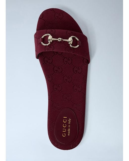 Gucci White Horsebit Slides