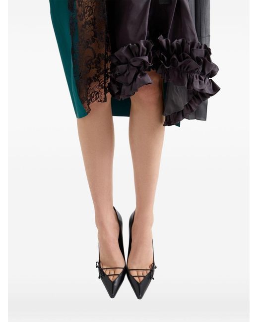 Prada Blue Patchwork Midi Skirt