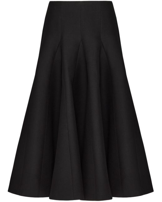 Valentino Black Crepe Midi Skirt