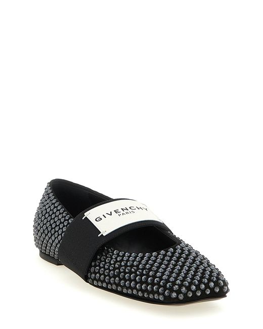Givenchy Black Sliced Square Ballet Flats