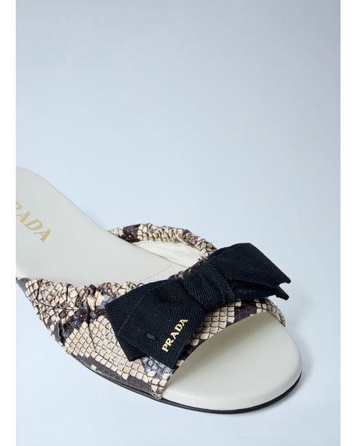 Prada Blue Textured Slide Sandals