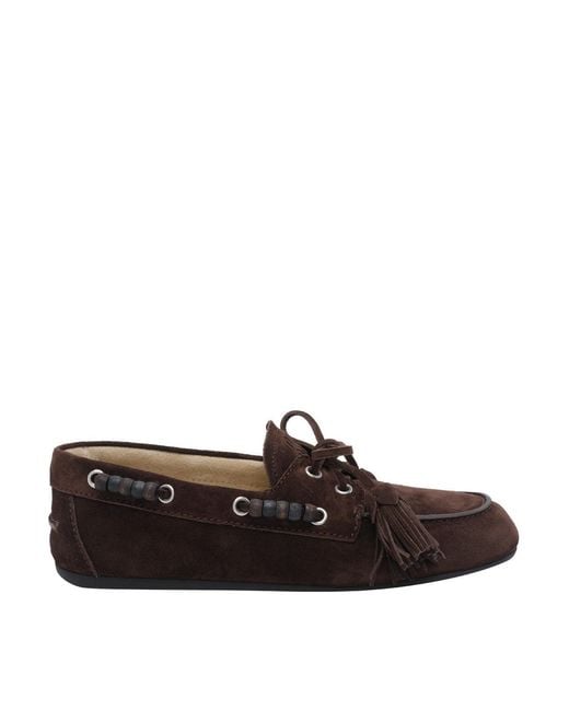 Miu Miu Brown Deck Loafers