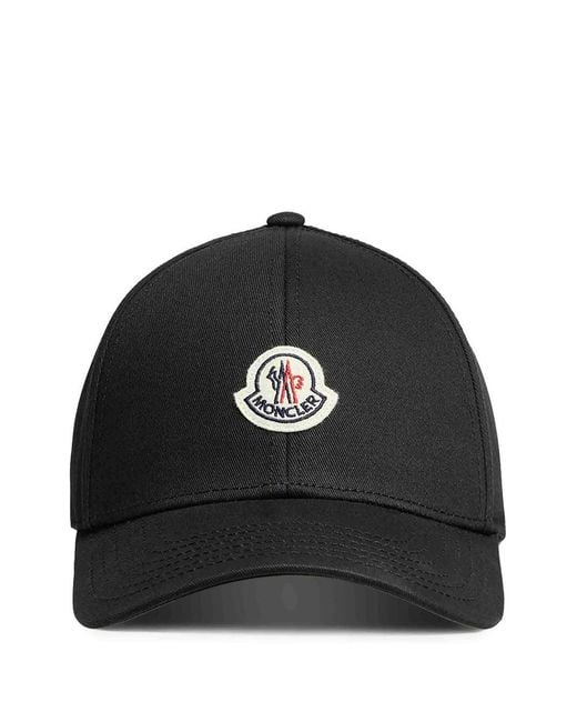 Moncler Black Baseball Cap for men