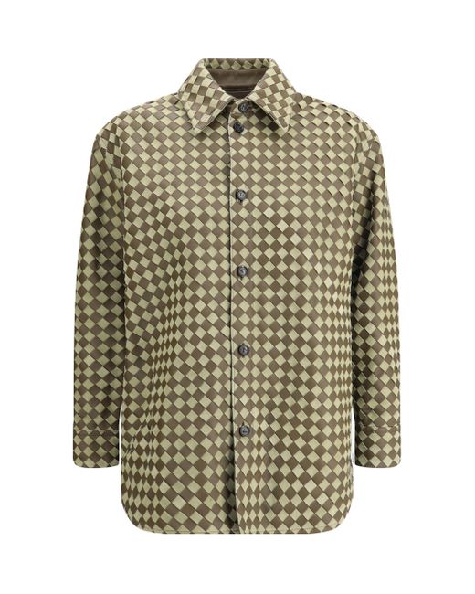 Bottega Veneta Multicolor Woven Leather Shirt Jacket