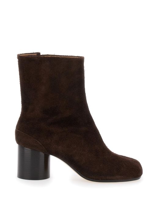 Maison Margiela Brown Ankle Boots With Tabi Toe And Block Heel for men