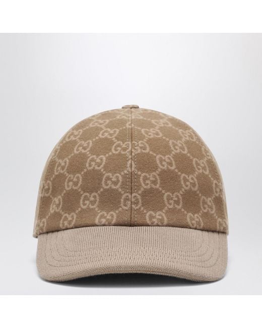 Gucci Natural Gg Knit Baseball Cap for men