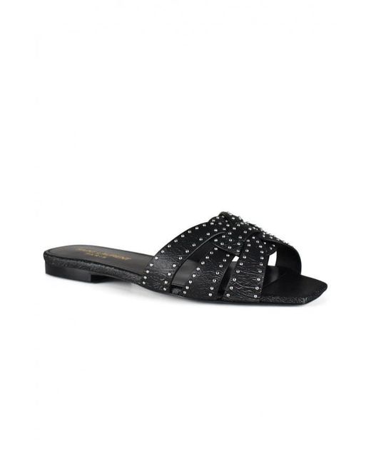 Saint Laurent Black Tribute Sandals