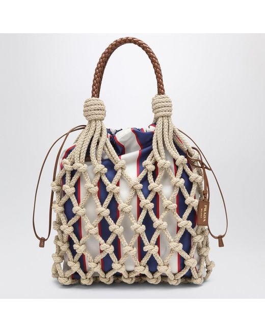Prada Pink Medium Noué Bag Rope/Royal