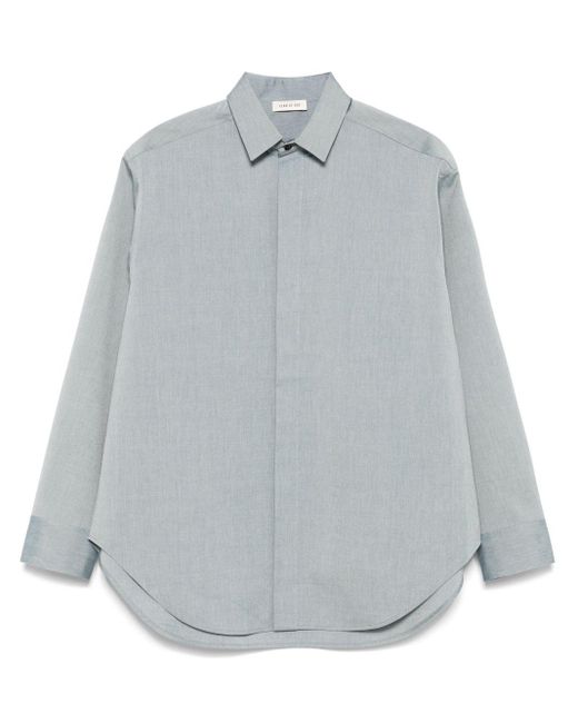 Fear Of God Gray Melange Cotton And Wool Blend Shirt for men