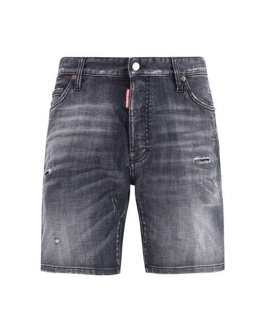 DSquared² Gray Washed Marine Shorts for men