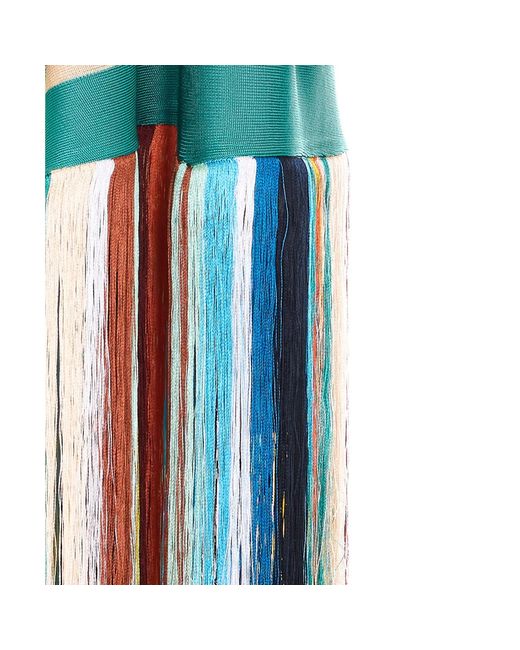 Fendi Blue Stripes Poncho With Patch