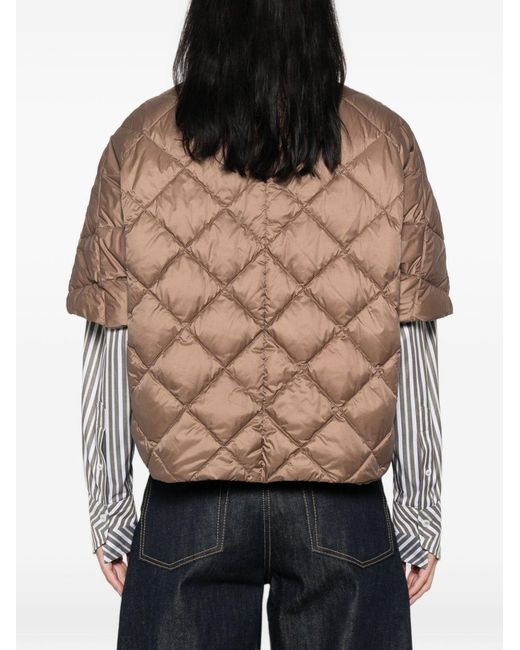 Max Mara Brown Quilted Down Jacket