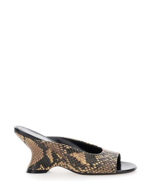 Dries Van Noten Multicolor Mules With All-Over Snake Print for men