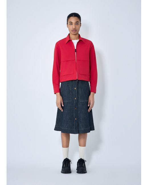 Moncler Red Zip-Up Cotton Jacket
