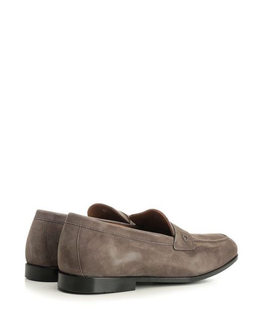 Ferragamo Gray "Tiberius" Moccasin for men