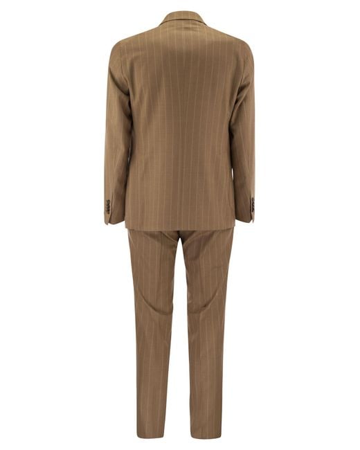 Tagliatore Natural Pinstripe Suit for men
