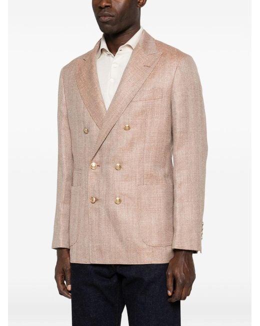 Brunello Cucinelli Pink Double-Breasted Jacket for men