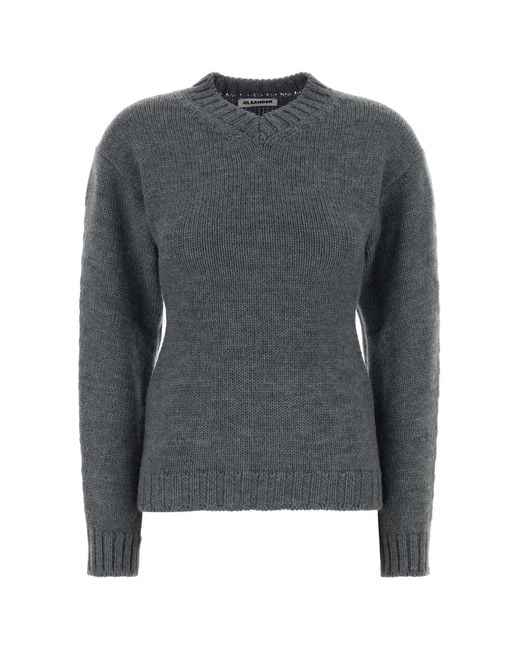 Jil Sander Gray Wool Sweater