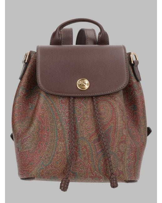 Etro Brown Patterned Backpack For
