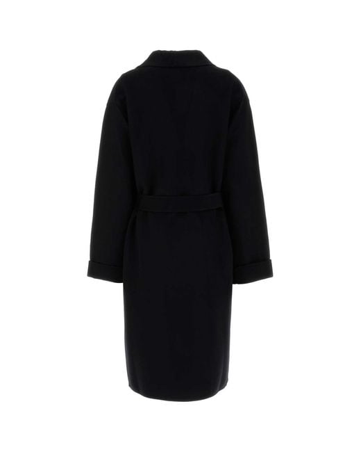 Prada Black Wool Blend Coat