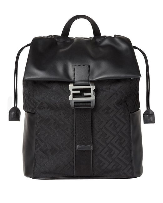 Fendi Black Baguette Backpack Ff for men