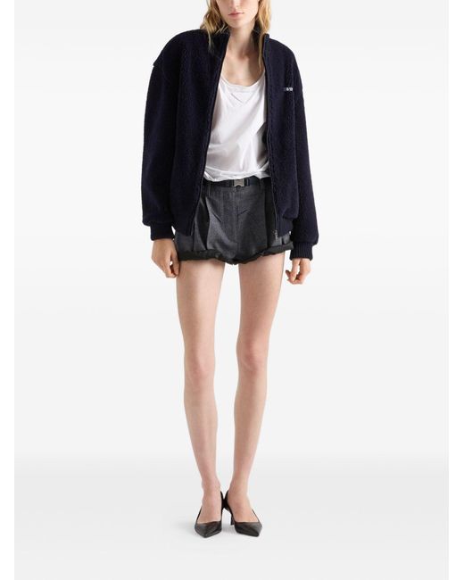 Prada Blue Zip-Up Fleece Jacket