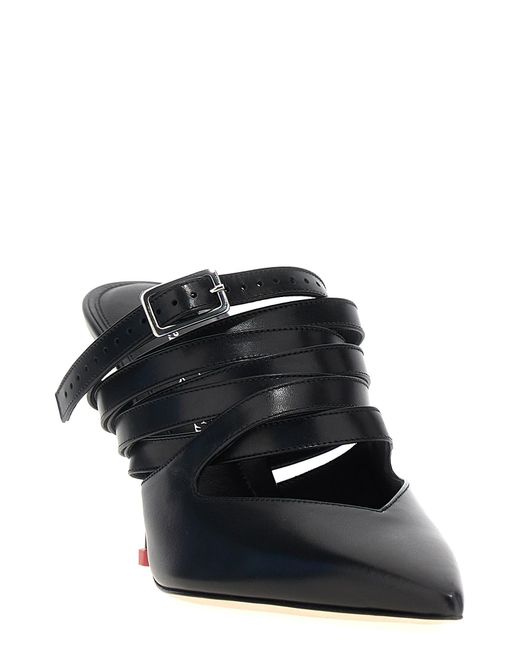 McQueen Black Mcqueen Strap Mules