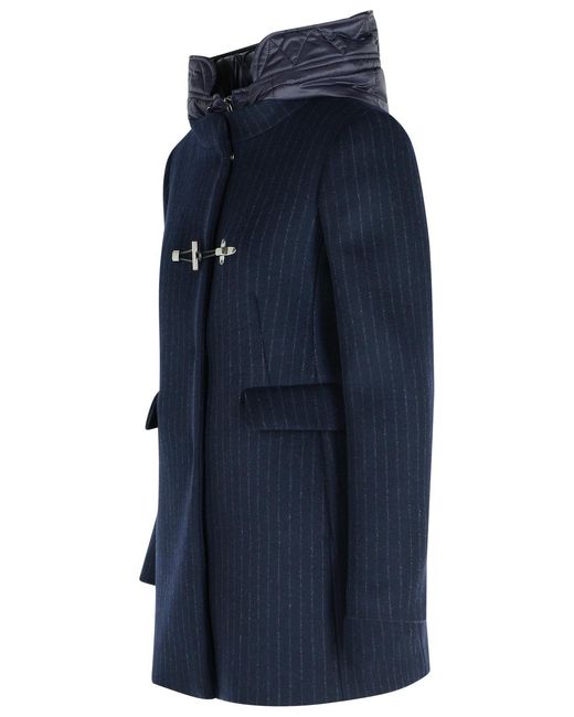 Fay Blue Wool Blend Coat